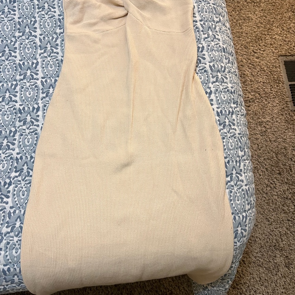 Elegant Strapless Cream Dress